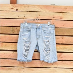 Destroyed Denim Shorts